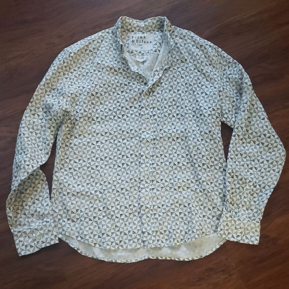 Frank & Eileen Women's Chic Edgy Feminine Linen Boho Whimsical Geometric Size M